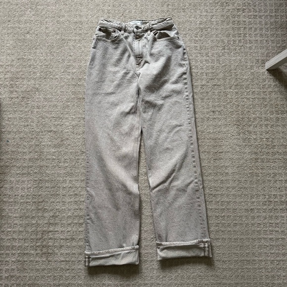 Abercrombie & Fitch women’s The 90s Relaxed beige High Rise denim jeans size 6 - Picture 3 of 7